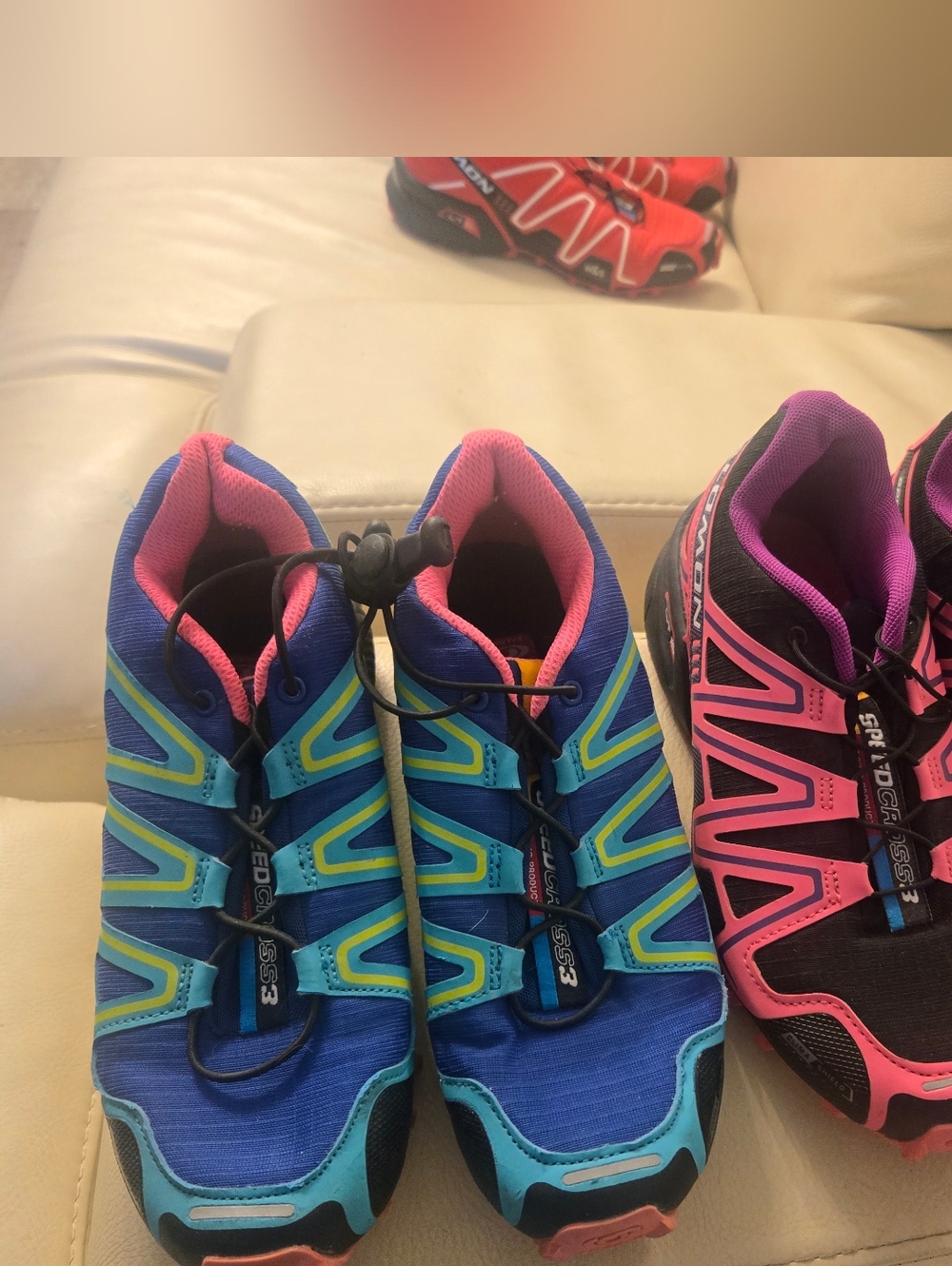Bondle 2 Pair Salomon Trail Shoes - Black/Pink & Blue/Teal Pair